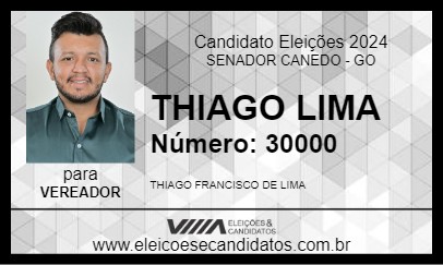 Candidato THIAGO LIMA 2024 - SENADOR CANEDO - Eleições