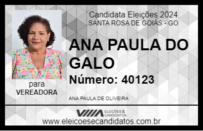 Candidato ANA PAULA DO GALO 2024 - SANTA ROSA DE GOIÁS - Eleições