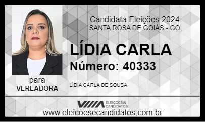 Candidato LÍDIA CARLA 2024 - SANTA ROSA DE GOIÁS - Eleições