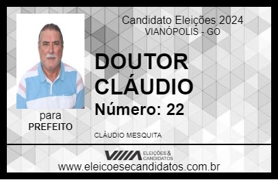 Candidato DOUTOR CLÁUDIO 2024 - VIANÓPOLIS - Eleições