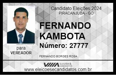 Candidato FERNANDO KAMBOTA 2024 - PIRACANJUBA - Eleições