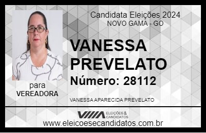 Candidato VANESSA PREVELATO 2024 - NOVO GAMA - Eleições