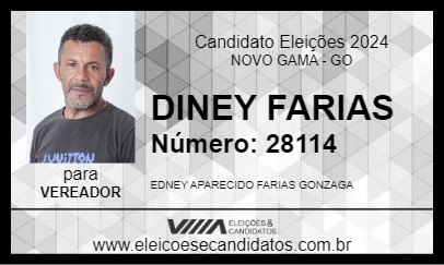 Candidato DINEY FARIAS 2024 - NOVO GAMA - Eleições