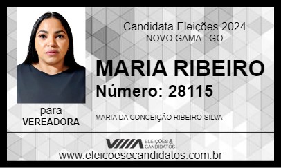 Candidato MARIA RIBEIRO 2024 - NOVO GAMA - Eleições