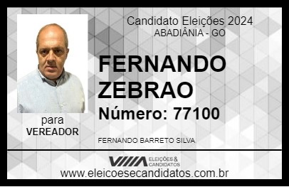 Candidato FERNANDO ZEBRAO 2024 - ABADIÂNIA - Eleições