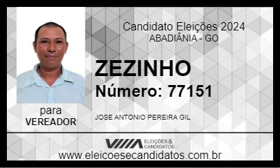 Candidato ZEZINHO 2024 - ABADIÂNIA - Eleições