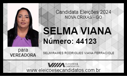 Candidato SELMA VIANA 2024 - NOVA CRIXÁS - Eleições