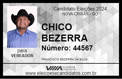 Candidato CHICO BEZERRA 2024 - NOVA CRIXÁS - Eleições