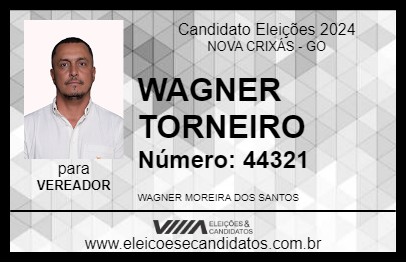 Candidato WAGNER TORNEIRO 2024 - NOVA CRIXÁS - Eleições