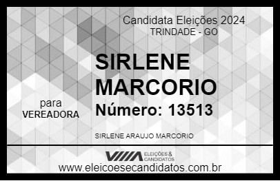 Candidato SIRLENE MARCORIO 2024 - TRINDADE - Eleições