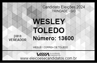 Candidato WESLEY TOLEDO 2024 - TRINDADE - Eleições