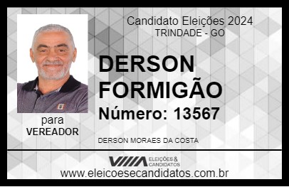 Candidato DERSON FORMIGÃO 2024 - TRINDADE - Eleições