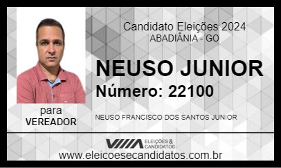 Candidato NEUSO JUNIOR 2024 - ABADIÂNIA - Eleições