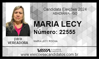 Candidato MARIA LECY 2024 - ABADIÂNIA - Eleições