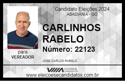 Candidato CARLINHOS RABELO 2024 - ABADIÂNIA - Eleições