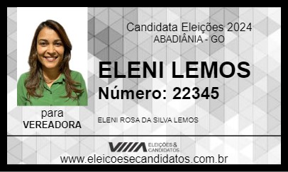 Candidato ELENI LEMOS 2024 - ABADIÂNIA - Eleições