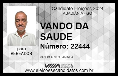 Candidato VANDO DA SAUDE 2024 - ABADIÂNIA - Eleições