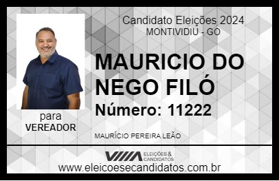 Candidato MAURICIO DO NEGO FILÓ 2024 - MONTIVIDIU - Eleições