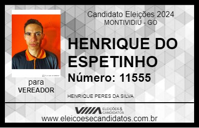 Candidato HENRIQUE DO ESPETINHO 2024 - MONTIVIDIU - Eleições