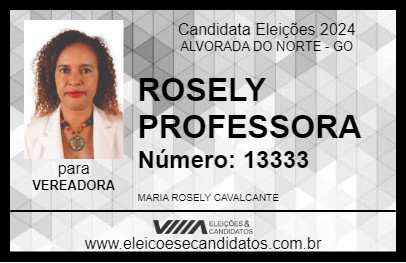 Candidato ROSELY PROFESSORA 2024 - ALVORADA DO NORTE - Eleições