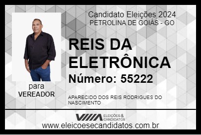 Candidato REIS DA ELETRÔNICA 2024 - PETROLINA DE GOIÁS - Eleições