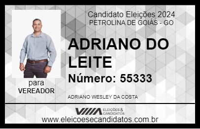 Candidato ADRIANO DO LEITE 2024 - PETROLINA DE GOIÁS - Eleições