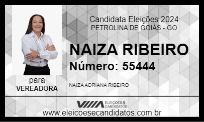 Candidato NAIZA RIBEIRO 2024 - PETROLINA DE GOIÁS - Eleições