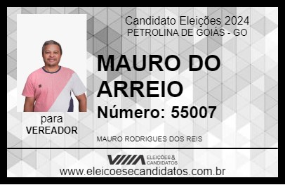 Candidato MAURO DO ARREIO 2024 - PETROLINA DE GOIÁS - Eleições