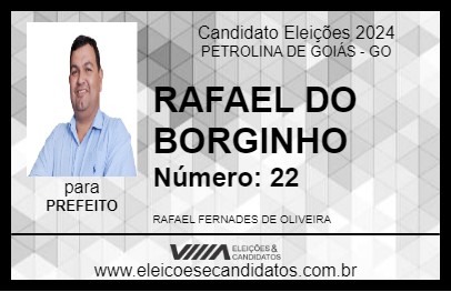 Candidato RAFAEL DO BORGINHO 2024 - PETROLINA DE GOIÁS - Eleições