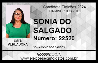 Candidato SONIA DO SALGADO 2024 - FIRMINÓPOLIS - Eleições