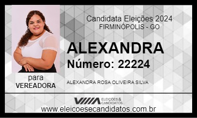 Candidato ALEXANDRA 2024 - FIRMINÓPOLIS - Eleições