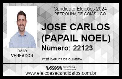 Candidato JOSE CARLOS (PAPAI NOEL) 2024 - PETROLINA DE GOIÁS - Eleições