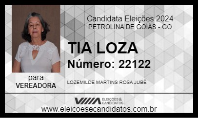 Candidato TIA LOZA 2024 - PETROLINA DE GOIÁS - Eleições