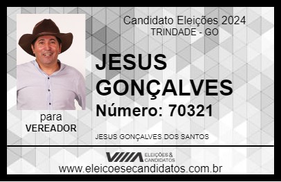 Candidato JESUS GONÇALVES 2024 - TRINDADE - Eleições