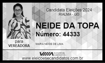 Candidato NEIDE DA TOPA 2024 - RIALMA - Eleições