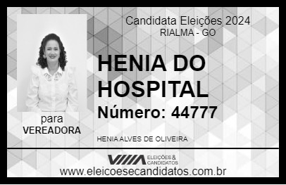 Candidato HENIA DO HOSPITAL 2024 - RIALMA - Eleições