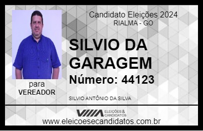 Candidato SILVIO DA GARAGEM 2024 - RIALMA - Eleições