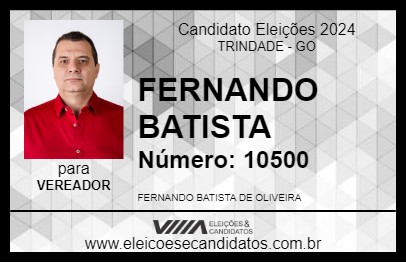 Candidato FERNANDO BATISTA 2024 - TRINDADE - Eleições