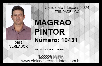 Candidato MAGRAO PINTOR 2024 - TRINDADE - Eleições