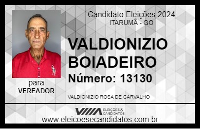 Candidato VALDIONIZIO BOIADEIRO 2024 - ITARUMÃ - Eleições