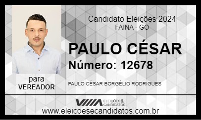 Candidato PAULO CÉSAR 2024 - FAINA - Eleições