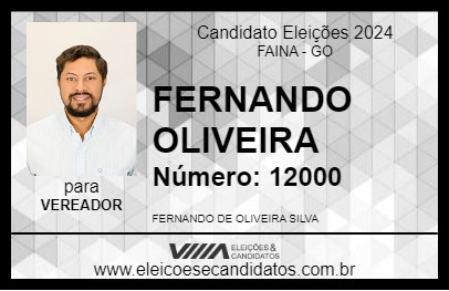 Candidato FERNANDO OLIVEIRA 2024 - FAINA - Eleições