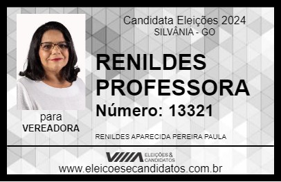 Candidato RENILDES PROFESSORA 2024 - SILVÂNIA - Eleições