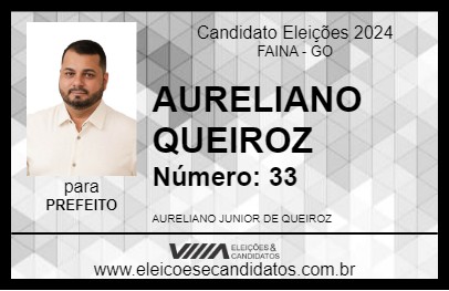 Candidato AURELIANO QUEIROZ 2024 - FAINA - Eleições