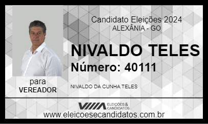 Candidato NIVALDO TELES 2024 - ALEXÂNIA - Eleições