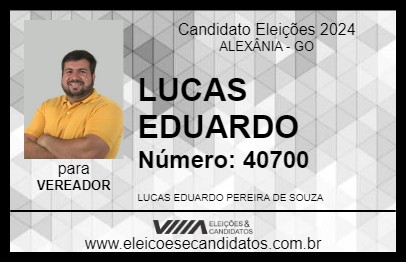 Candidato LUCAS EDUARDO 2024 - ALEXÂNIA - Eleições