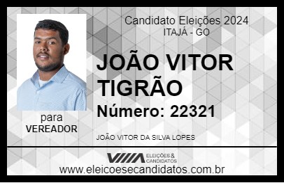 Candidato JOÃO VITOR TIGRÃO 2024 - ITAJÁ - Eleições