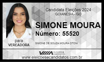 Candidato SIMONE MOURA 2024 - GOIANÉSIA - Eleições