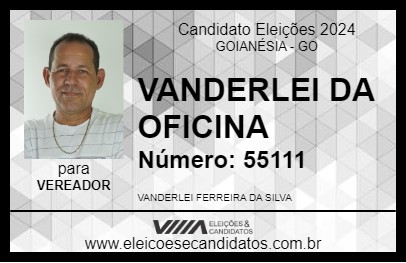 Candidato VANDERLEI DA OFICINA 2024 - GOIANÉSIA - Eleições