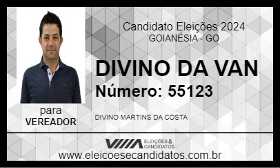 Candidato DIVINO DA VAN 2024 - GOIANÉSIA - Eleições